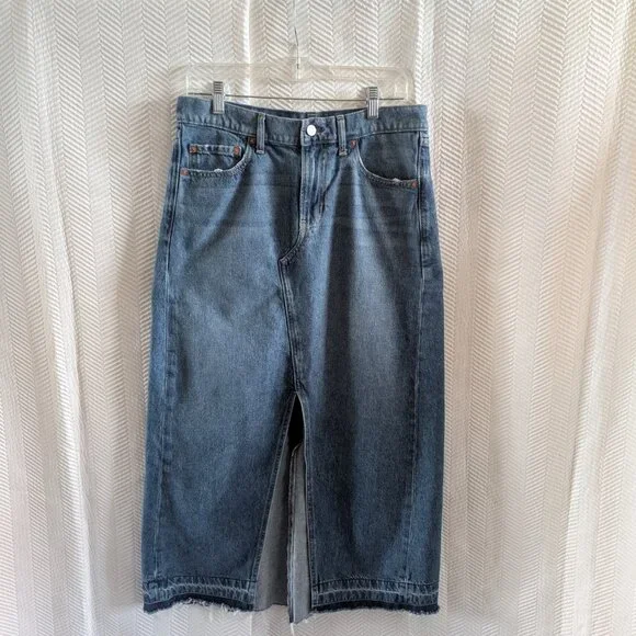 Gap High Rise Blue Denim Maxi Skirt Medium Indigo Size 29 8 Long Jean Skirt Boho - Picture 4 of 12